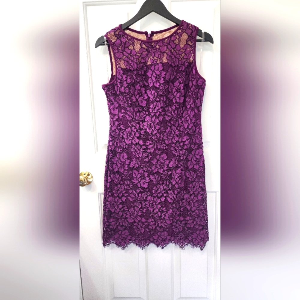 Lauren,Elegant Purple Lace Dress, Size 10
